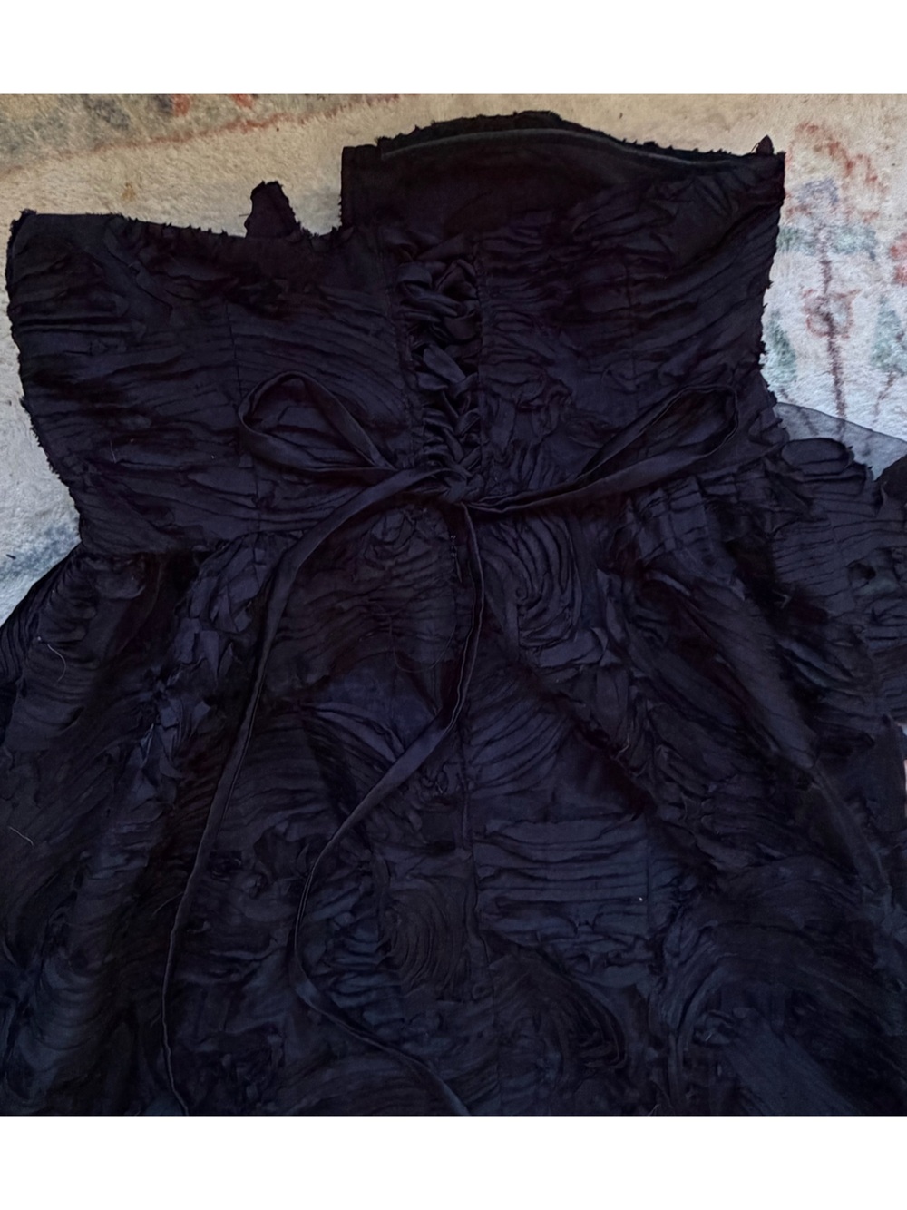 Lulu's Strapless Black Ruffle-Detail Evening Gown - Picture 4 of 4